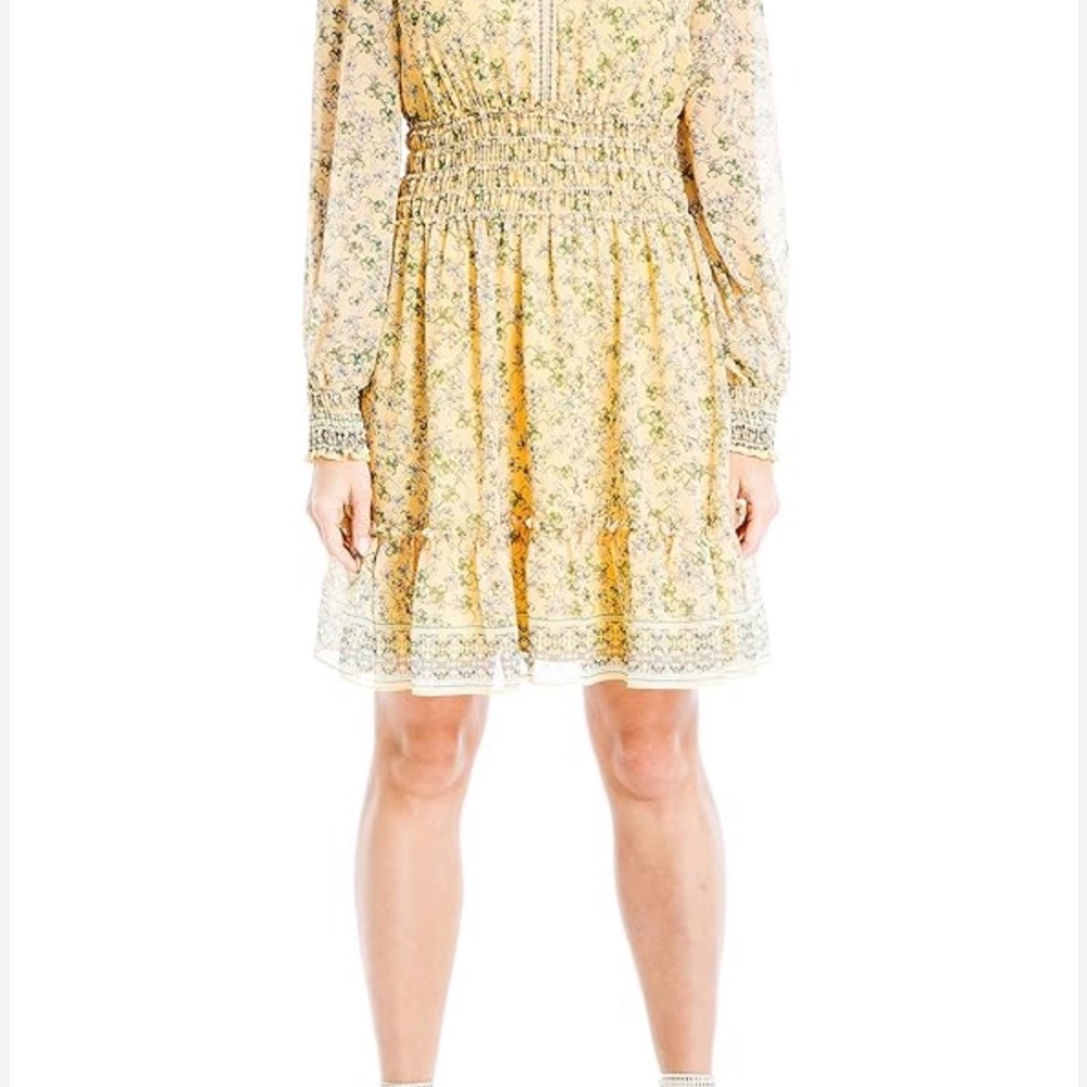 Max Studio Yellow Floral Long Sleeve Dress - Picture 9 of 10